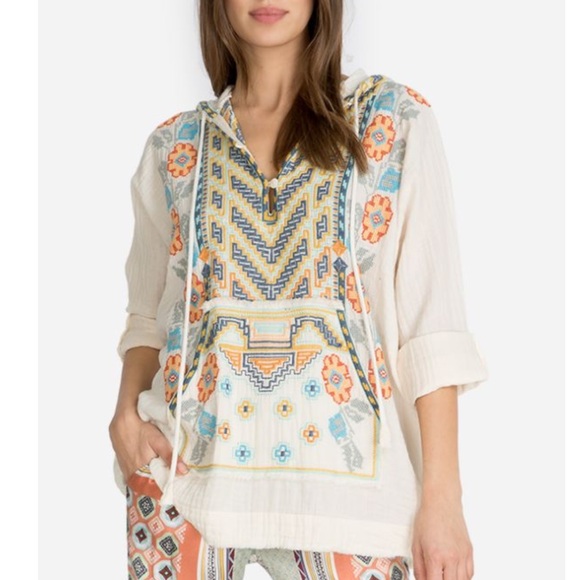 Johnny Was Tops - Johnny Was Cabo Gauze Hoodie